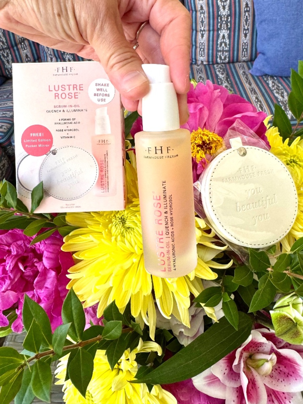 NIB Farmhouse Fresh Lustre Rose Serum In Oil w/Mirror